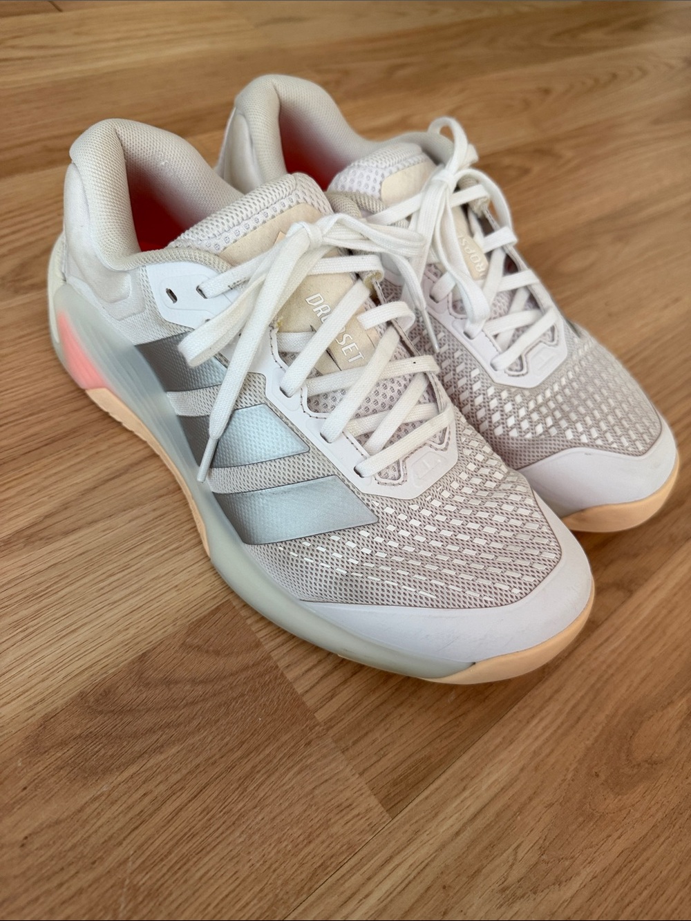 adidas Dropset 4 power training Women's White and Gray shoe ⚠️MAKE AN OFFER!⚠️
